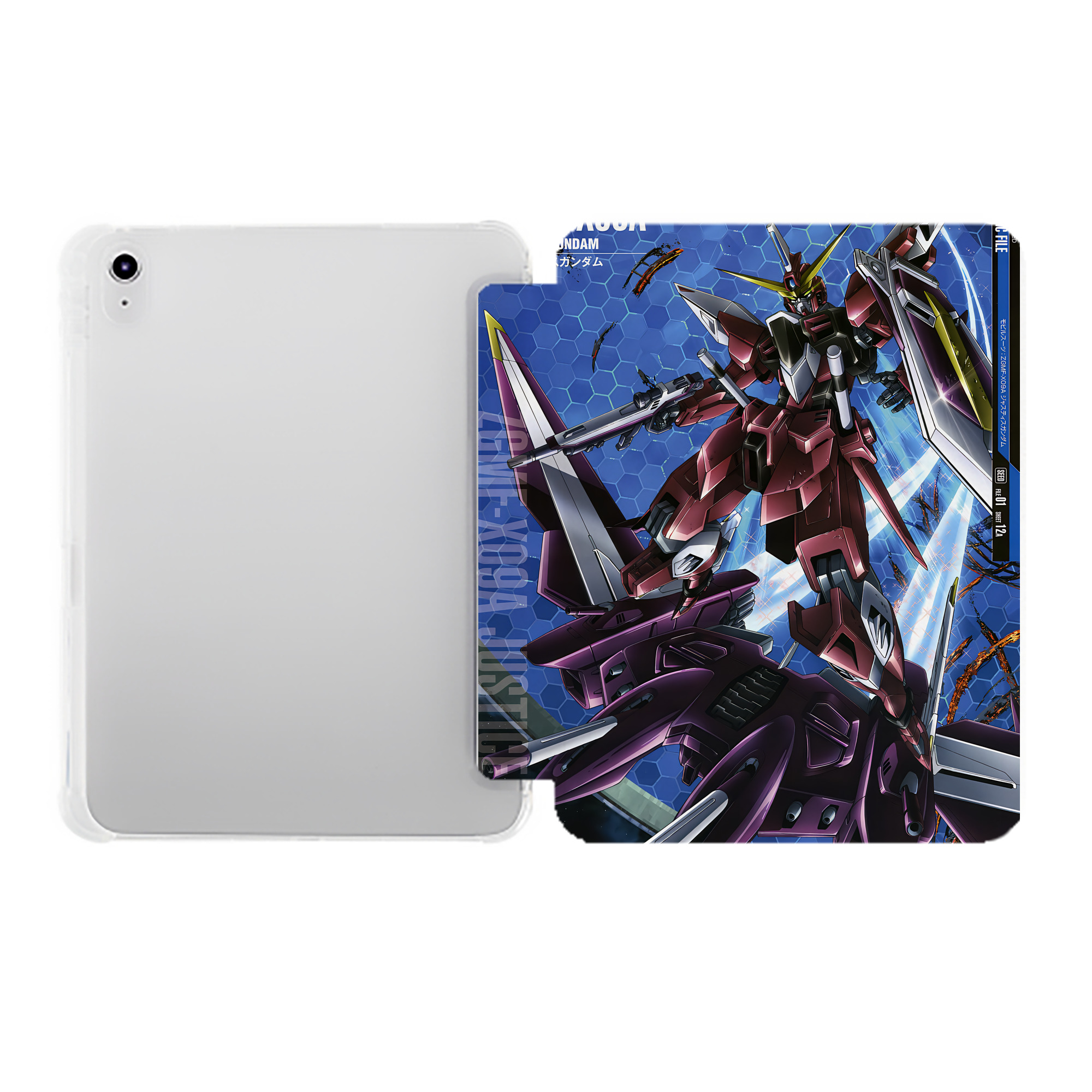 （画像用） 機動戦士ガンダム Mobile Suit Gundam IPad ケース ペン収納付き 三つ折りスタンド PUレザー×シリコン 対応機種9.5/10.5/10.9インチ